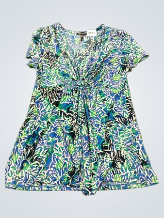Daisy Fuentes bedrucktes Kurzarmkleid