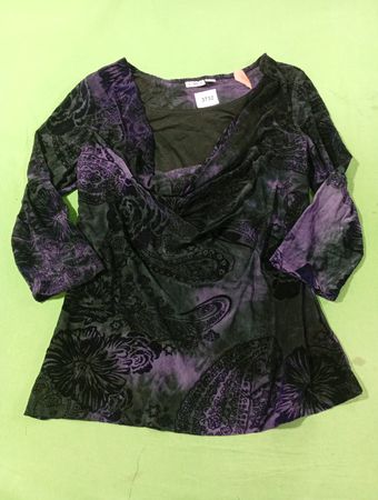 Cato Purple Paisley Blumenmuster-Bluse