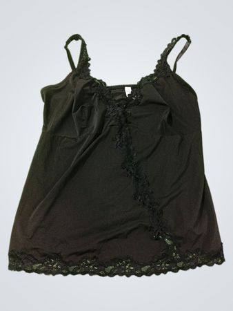 PINK Schwarze Spitzenbesatz-Cami
