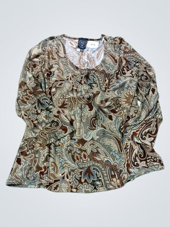 Suzie in the City Petite 2XL Made in USA Paisley Print Bluse
