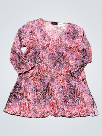 Brittany Schwarze Damen Tunika mit V-Ausschnitt und Druckmuster