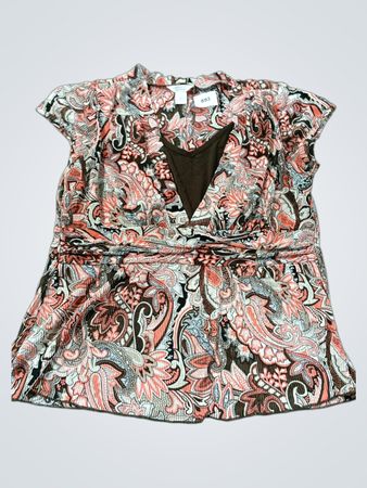 Christopher & Banks Paisley-Print mit Falten gelegtes Oberteil