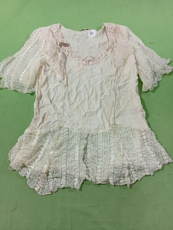 spencer alexis cream Spitzenbesatz Bauernbluse Größe 8
