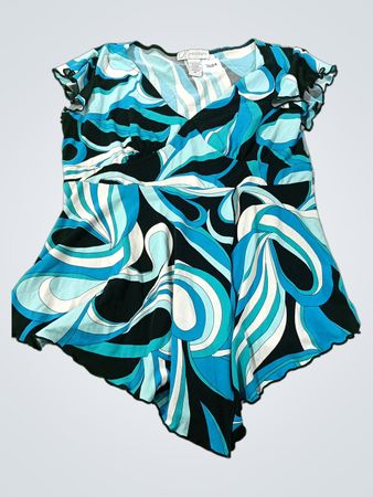 Dressbarn grafisch bedrucktes Tunika-Top