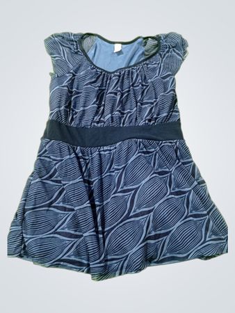 Merona Damen Kleid mit blauem Blattmuster