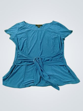 PERCEPTIONS NEW YORK Blaues Top mit Taillenschleife