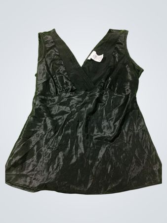 George Stretch schwarzes V-Ausschnitt ärmelloses Top