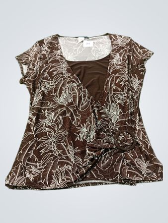 American City Wear Petite braunes Top mit Blumenmuster