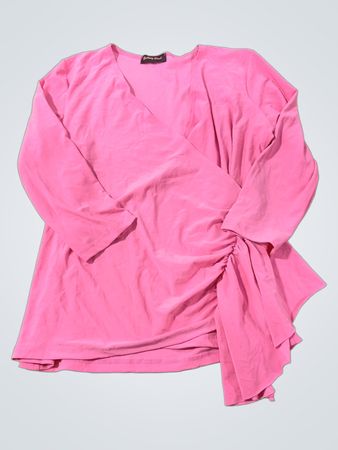 Brittany Black Pink gerafftes Wickeloberteil