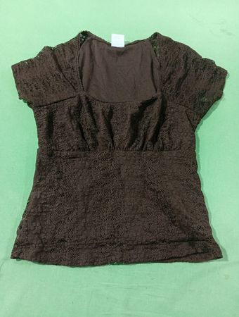 No Boundaries Brown Spitzen-Oberteil mit quadratischem Ausschnitt