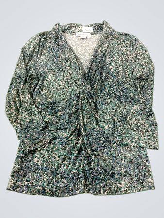 Liz Claiborne Women's bedruckte Bluse mit Twist-Front