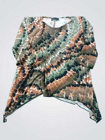 Brittany Black Damen Tunika-Oberteil mit Druck und Verzierungen
