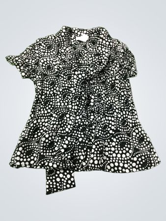 WORTHINGTON Kleine schwarz-weiße gepunktete Bluse