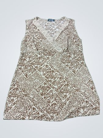 CKW Crew Knitwear Ärmelloses braunes gemustertes Kleid