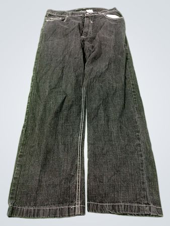 Ubug Black Denim Jeans mit Fleur-de-lis-Design