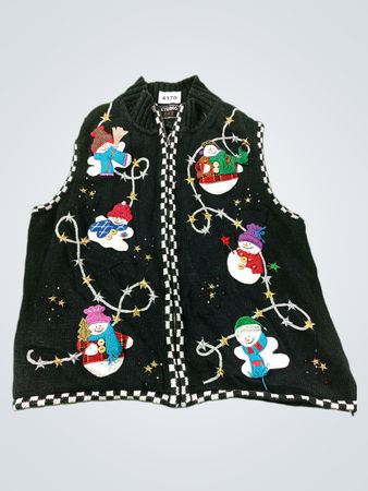 Designers Originals STUDIO Schwarzer Schneemann Weihnachtsweste