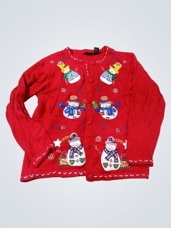Roter Schneemann Weihnachtspullover
