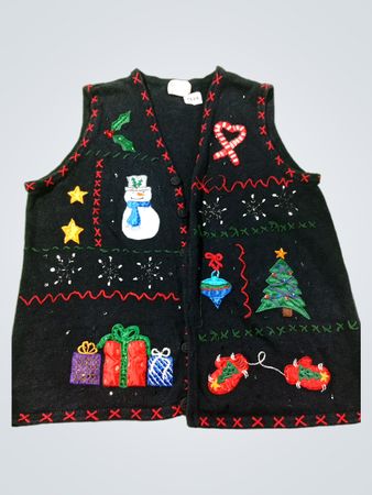 Basic Editions Plus Holiday Christmas Weste