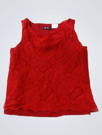 AC Style Rotes Paisley Ärmelloses Top