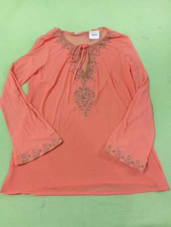 New York & Company Orange verzierte Tunika-Oberteil