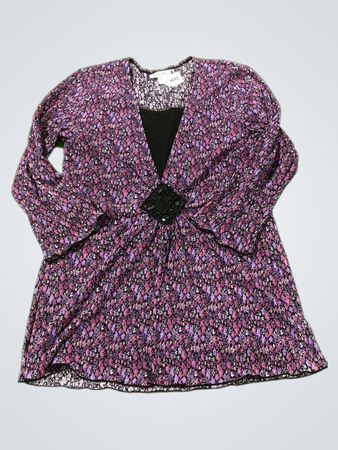 Fashion Bug Damen Top mit Blumenmuster, Plisseefalten und verzierten Details