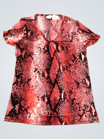 Jaclyn Smith Snake Print Kurzarmtop