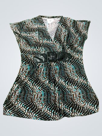 ANXIETY Damen-Kleid mit Print und Gürtel