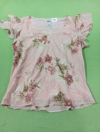 J.B.S. LTD. Damen Bluse mit pinkem Blumenmuster