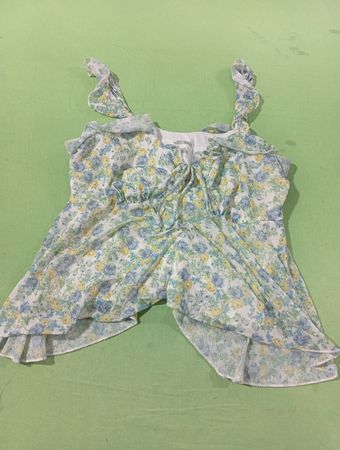 Wild Fable Floral Print Ruffle Strap Top