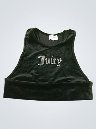 Juicy Couture Black Velour Cropped Top