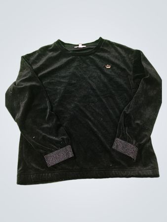 Juicy Couture schwarzes Velours-Langarmshirt