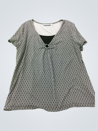 Croft & Barrow Damen Top in Schwarz und Weiß mit Muster