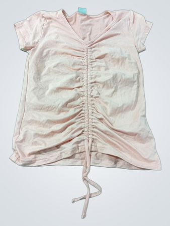 Top Girl gerafftes V-Ausschnitt-T-Shirt