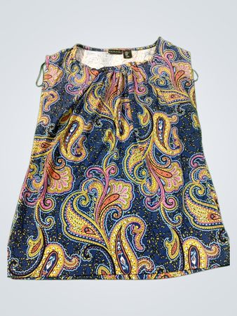 Tahari ärmellose Tunika mit Paisley-Muster