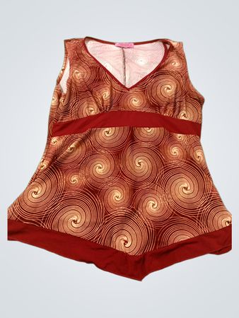 Jullies Closet ärmelloses Tunika-Oberteil mit Wirbelmuster