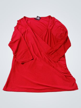 GEORGE Stretch rotes Wickeloberteil mit langen Ärmeln