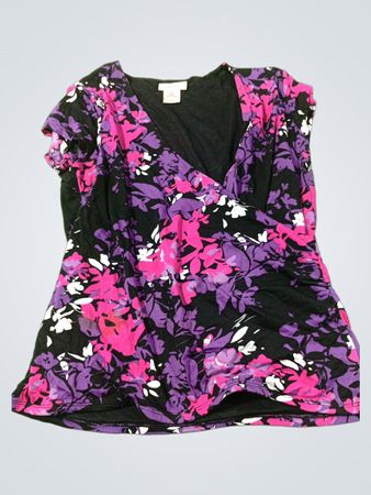 kate hill Damen V-Ausschnitt-Top mit Blumenmuster