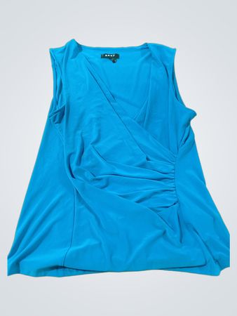 DKNY ärmelloses gerafftes Wickeloberteil