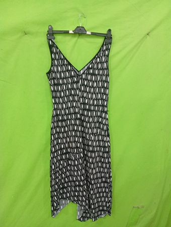 Laundry by Shelli Segal Schwarzes und weißes gemustertes Kleid