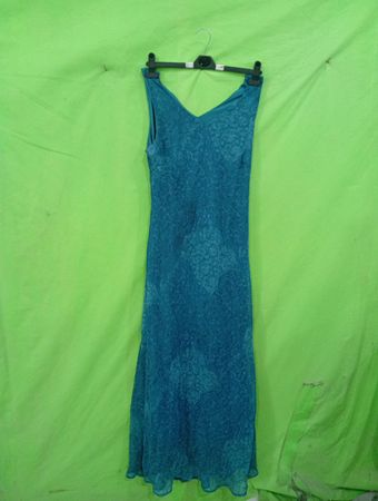 Believe.... Teal ärmelloses Maxi-Kleid mit V‑Ausschnitt