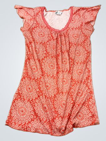Uniti Stretch Kleid mit rotem und weißem Muster