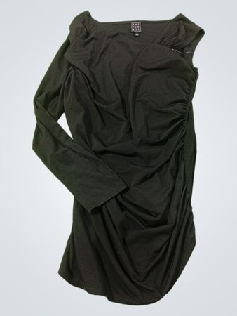 DUE PER DUE schwarzes gerafftes Kleid