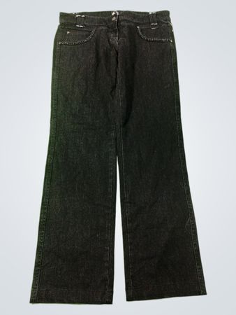 Cappophia Damen schwarze Denim-Jeans