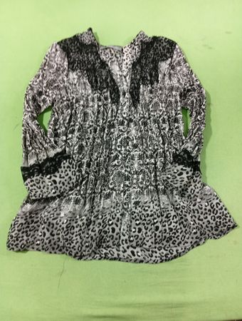 ny Kollektion Leopardenmuster geraffte Bluse