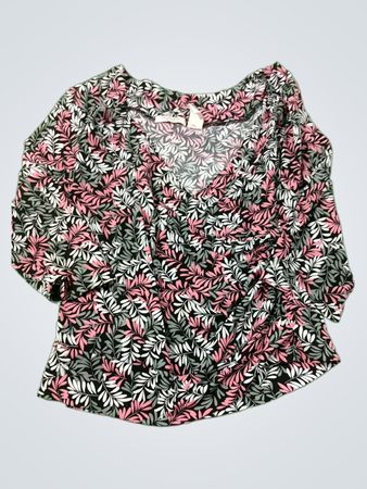 COVINGTON PETITE Women's Pink Floral Print Blouse