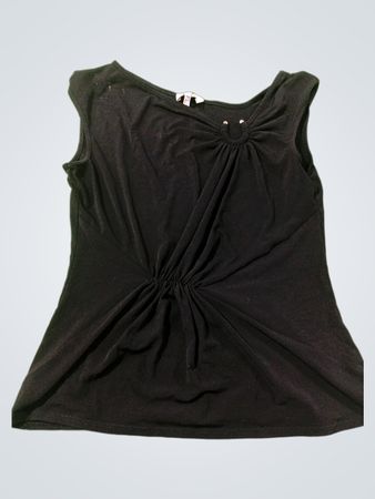 Laundry by Shelli Segal Schwarzes gerafftes Oberteil