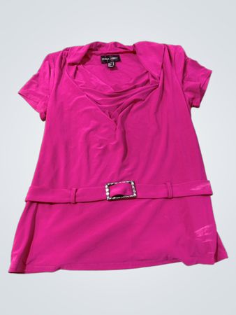 Frank Lyman Design Damen Oberteil mit rosa Gürtel