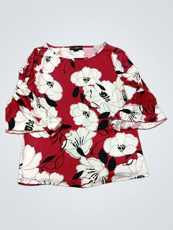 INC International Concepts Women's Floral Print Bell Sleeve Top