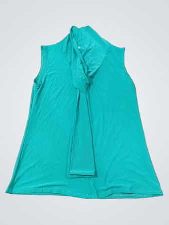 Teal ärmelloses Oberteil mit Schleifendetail