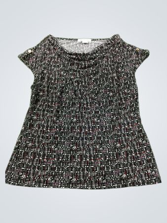 Liz Claiborne Damenbedrucktes Kurzarmoberteil